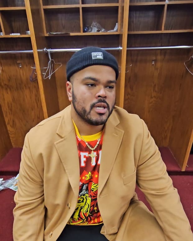 From the Las Vegas Raiders Locker Room Jermaine Eluemunor Post Win Over Kansas City